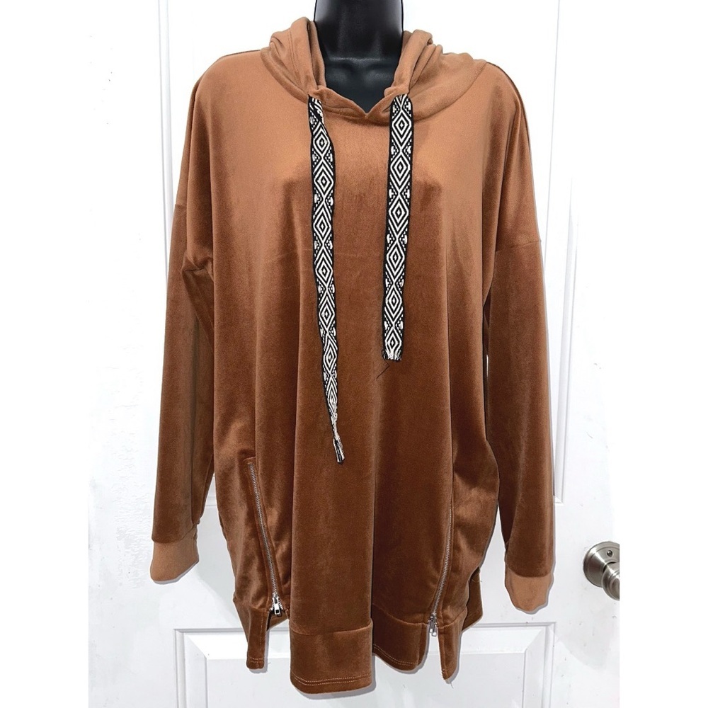 Vision Brand brown velour hoodie